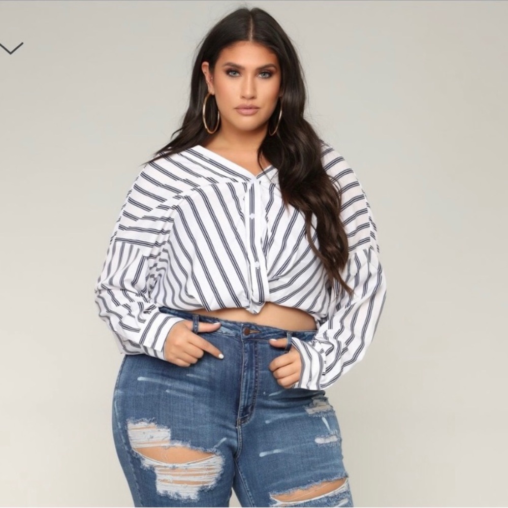 Off Shoulder Striped Twisted Front Blouse